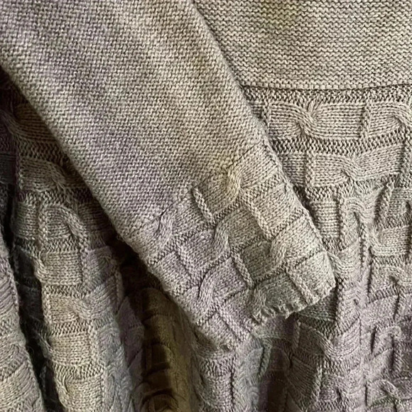 ❤️2/$30❤️[XL]Vintage Carolee Little Gray Wide Neck  open sweater cardigan - Picture 5 of 7